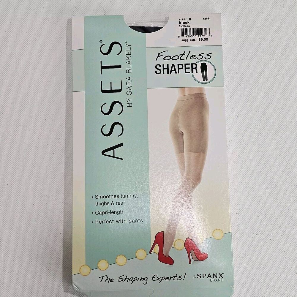 Assets by‎ Sara Blakely Hi-Waist Mid Thigh Shaper Size 6 Black